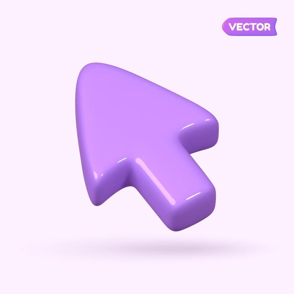 Mouse cursor arrow. Computer interface element. 3D icon in a simple cartoon style. vector