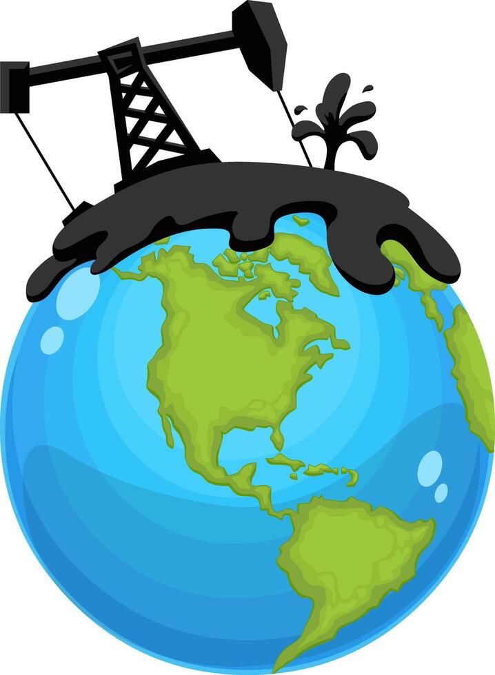 Oil Refinery Petroleum Industry Over Earth vector
