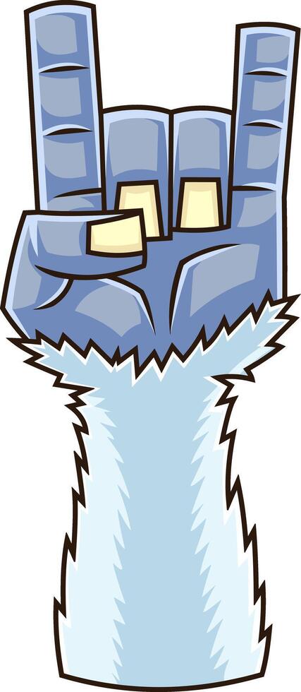 Yeti Hand Showing Rock N Roll Gesture vector