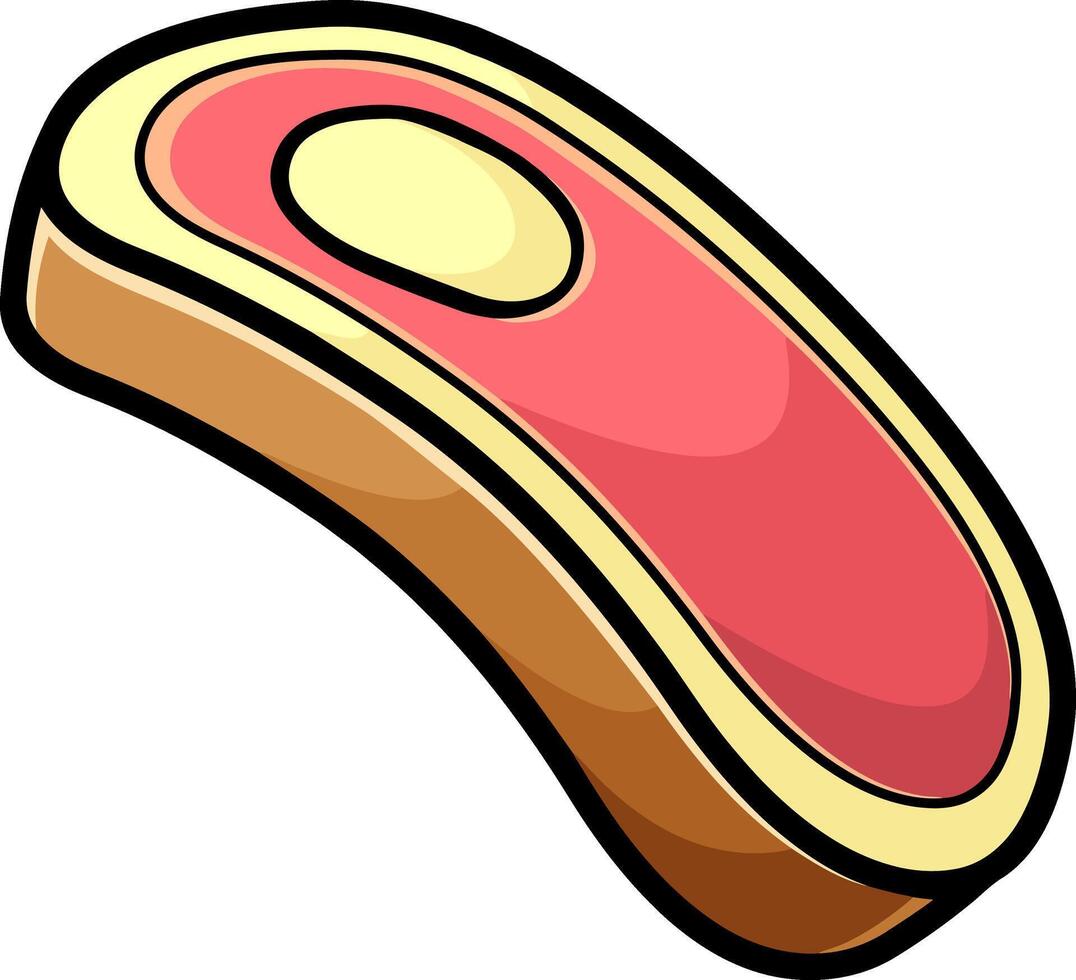 Cartoon Fresh Raw Steak vector