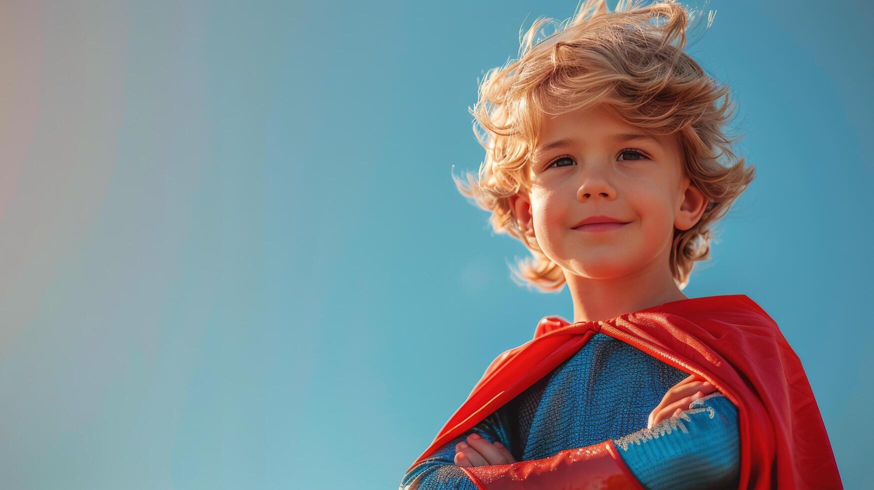 Young Boy Wearing Blue and Yellow Costume photo