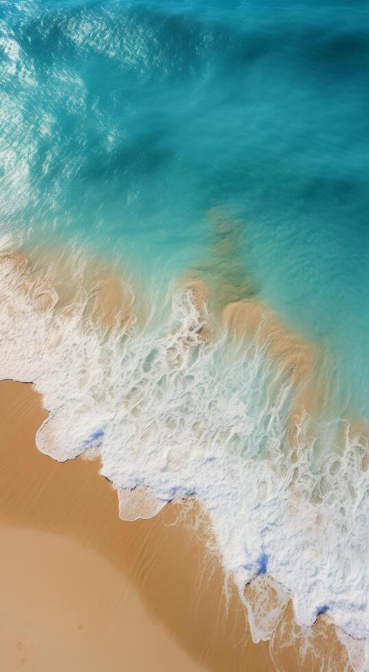 Sandy Beach With Wave Approaching Shore photo