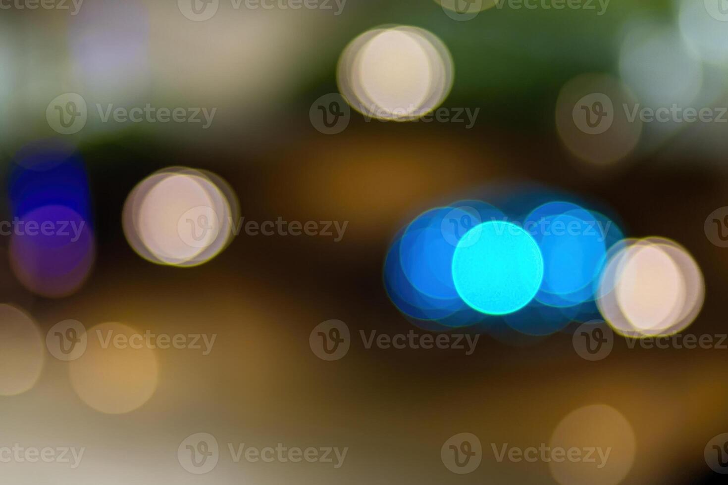 Blue and White Bokeh Lights photo