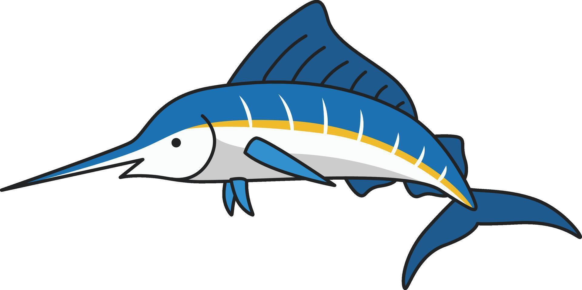 Marlin fish illustration vector