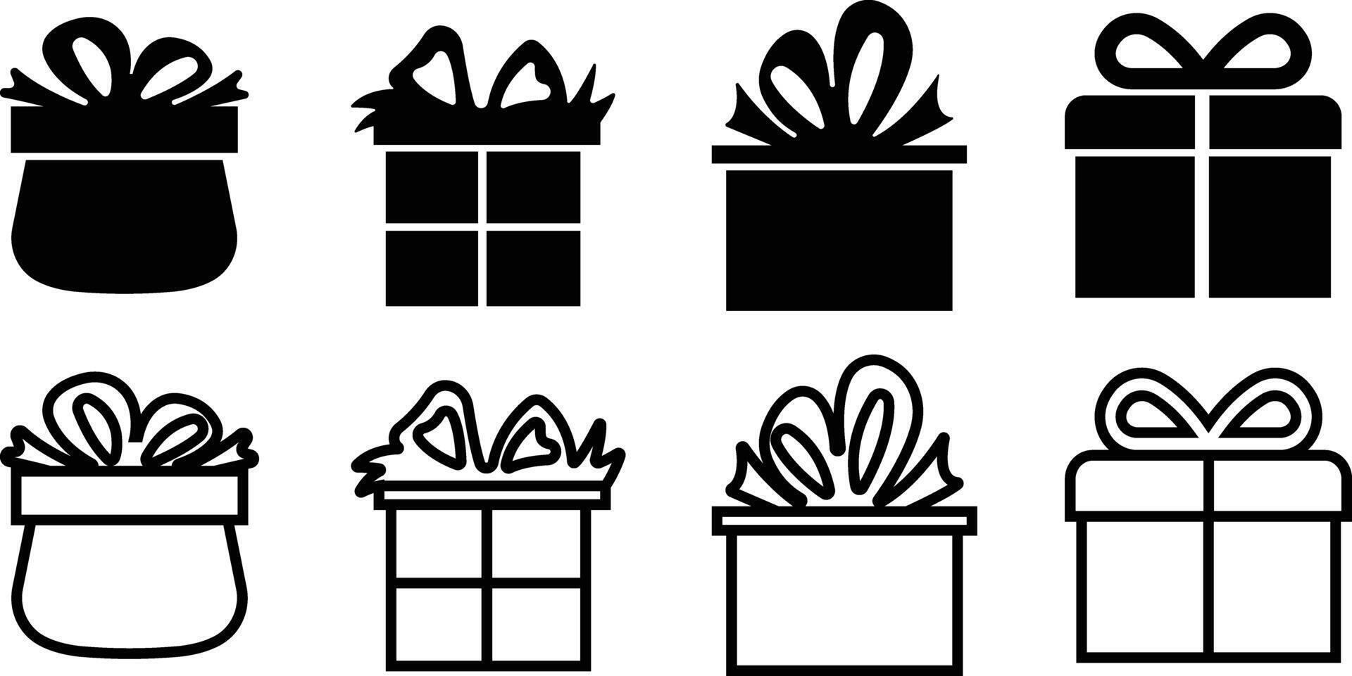 Present gift box icon in flat set for apps or web universal kit icon site sticker label festive wrapping birthday decorating Surprise gift scrapbooking isolated on vector
