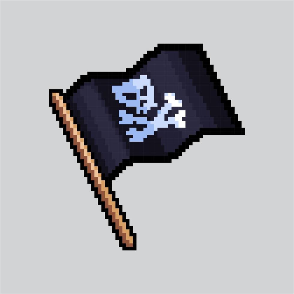 Pixel art illustration Pirate Flag. Pixelated Pirate Flag. Pirate Flag pixelated for the pixel art game and icon for website and game. old school retro. vector
