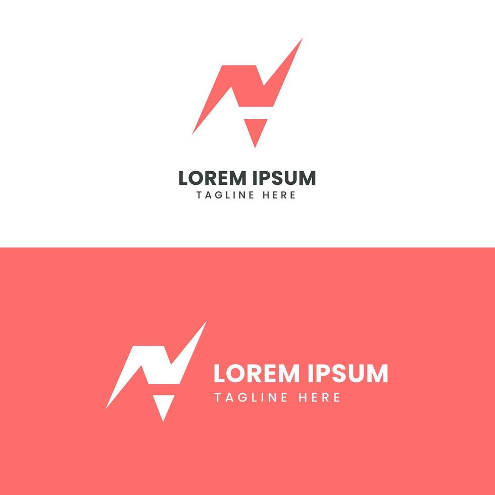 N letter Minimal logo design template vector