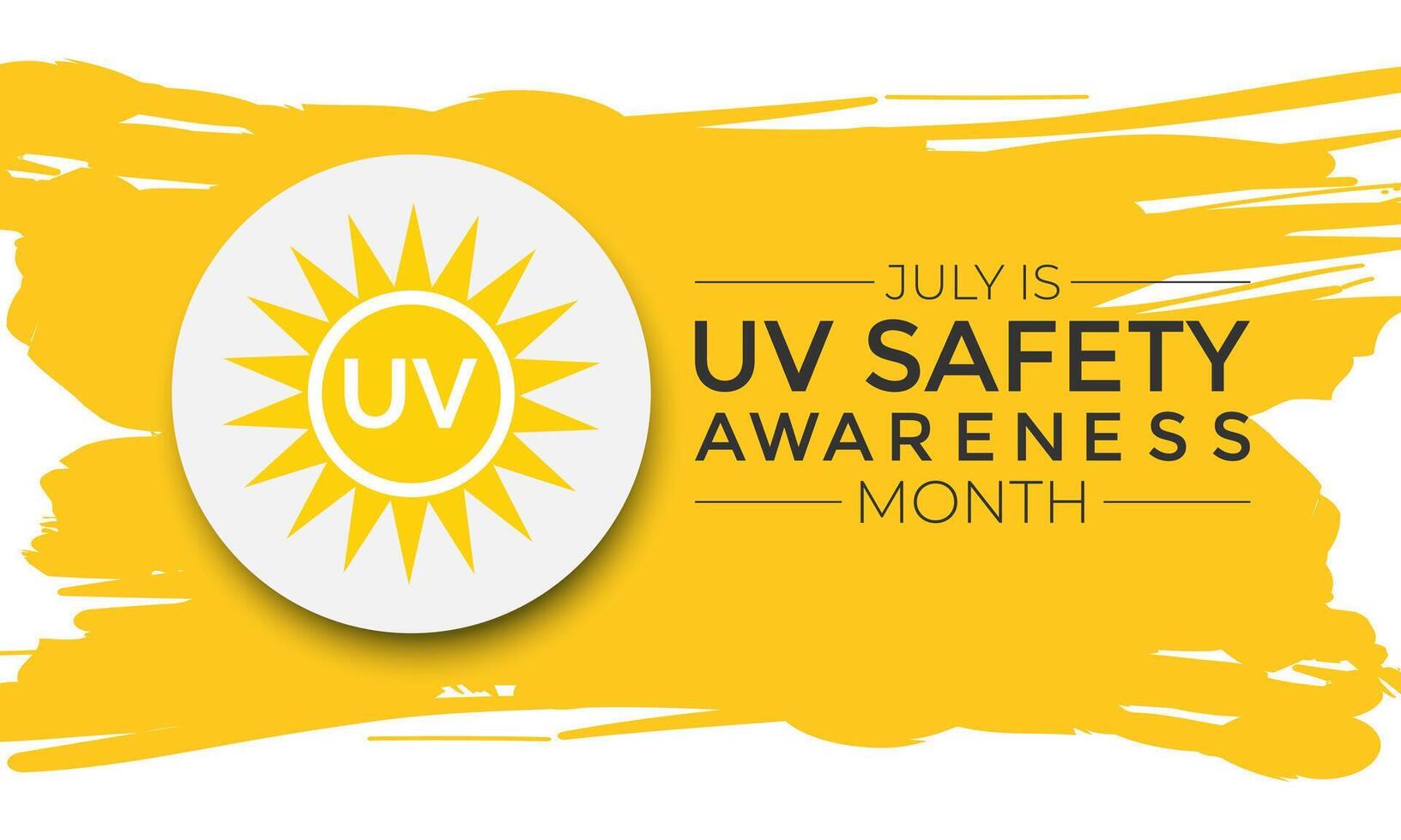 illustration on the theme of UV safety awareness month is observed every year in July. Banner poster, flyer and background design. vector