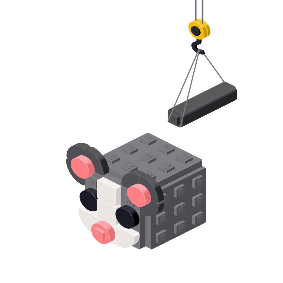 Mouse production concept on white background. vector