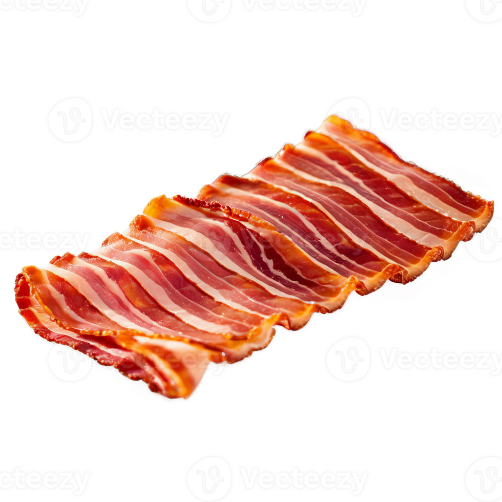 Bacon thick cut crispy and wavy captured with a shallow depth of field png
