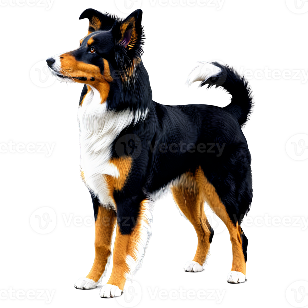 Silhouette of Scotch Collie Dog isolated on transparent background png
