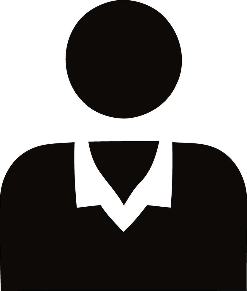 Essential Person, A Minimal Graphic Icon with White Outline and Mono Fill vector