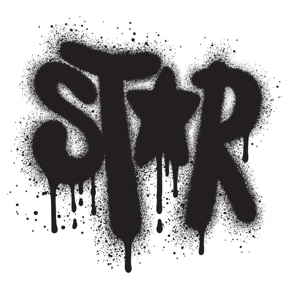 Spray Painted Graffiti star icon isolated on white background. vector