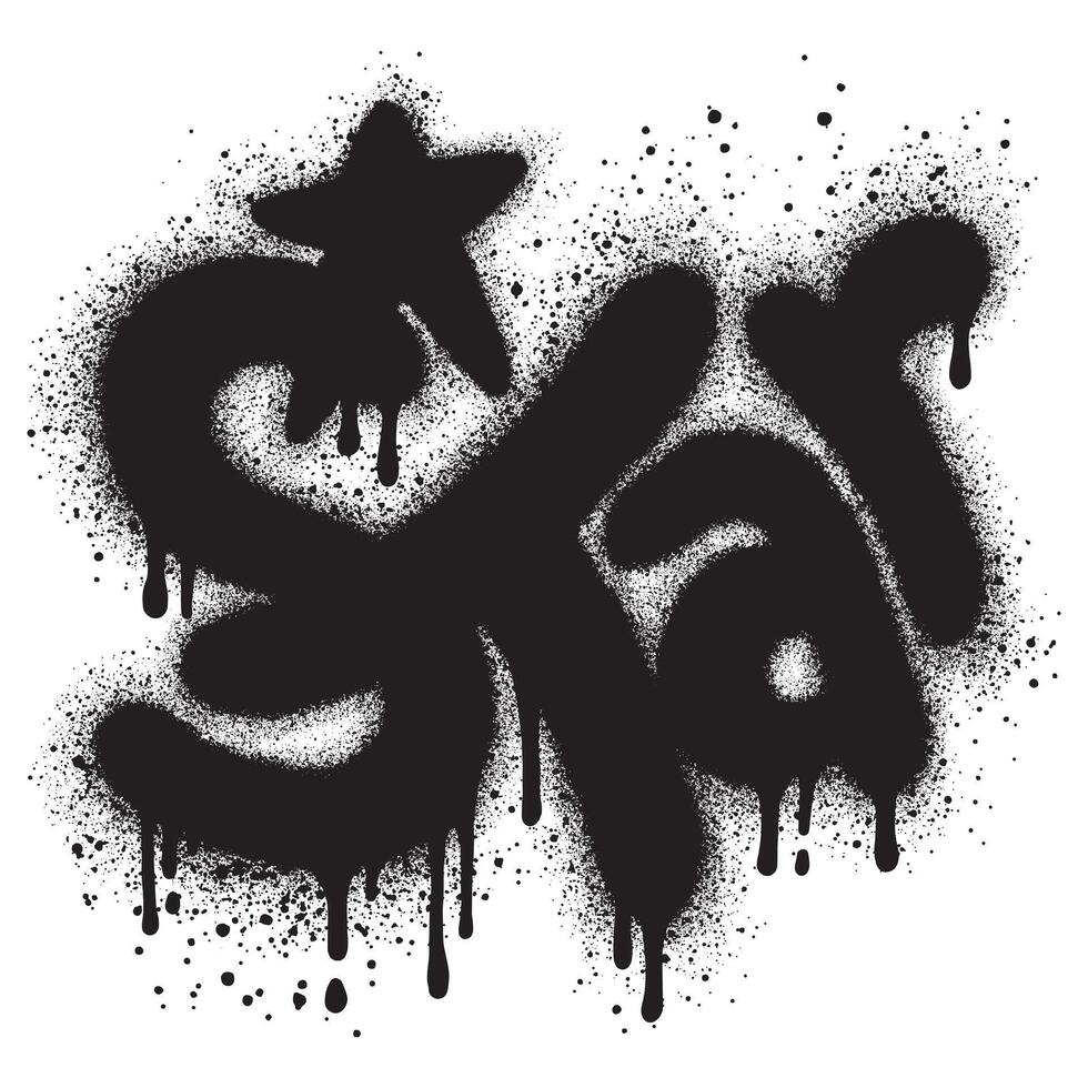 Spray Painted Graffiti star icon isolated on white background. vector