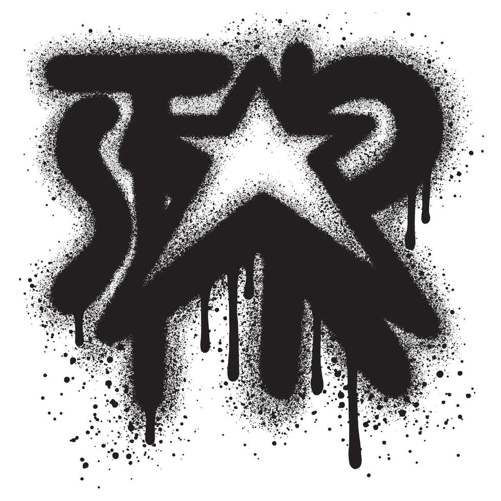 Spray Painted Graffiti star icon isolated on white background. vector