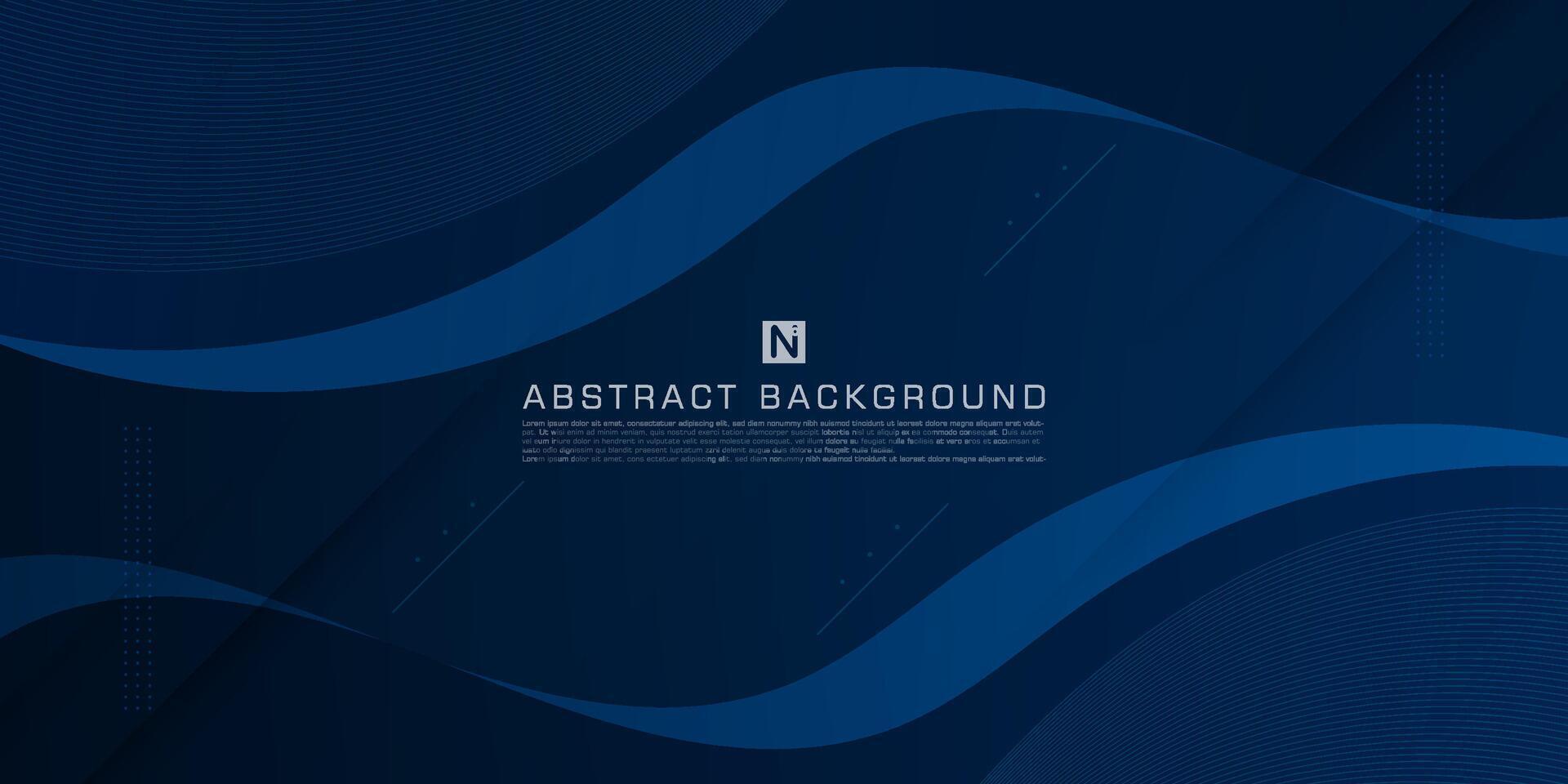 Dark blue wave geometric background. Blue elements with fluid gradient. Dynamic shapes composition. Eps10 vector