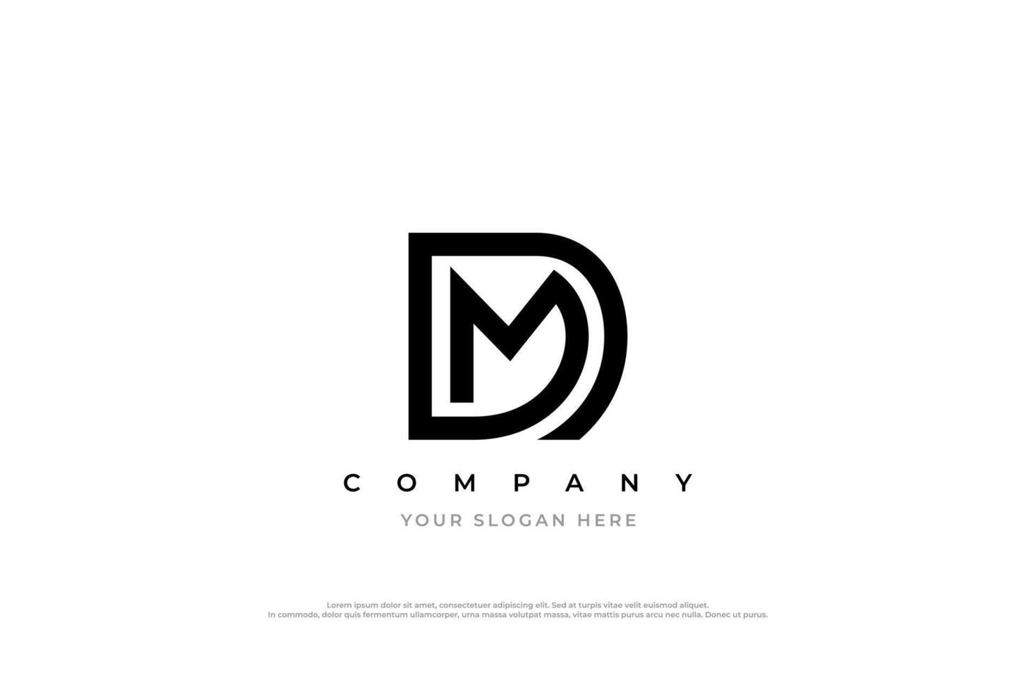 Initial Letter DM Logo or MD Logo Design vector