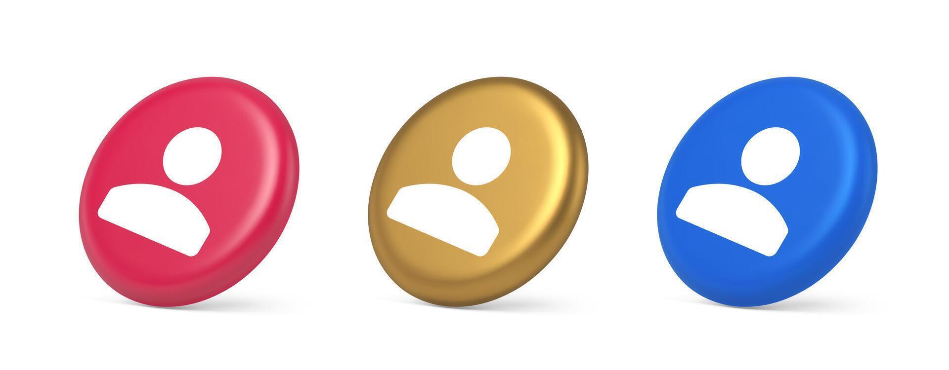 Contact staff call button corporate member communication chat internet service 3d isometric circle icon vector