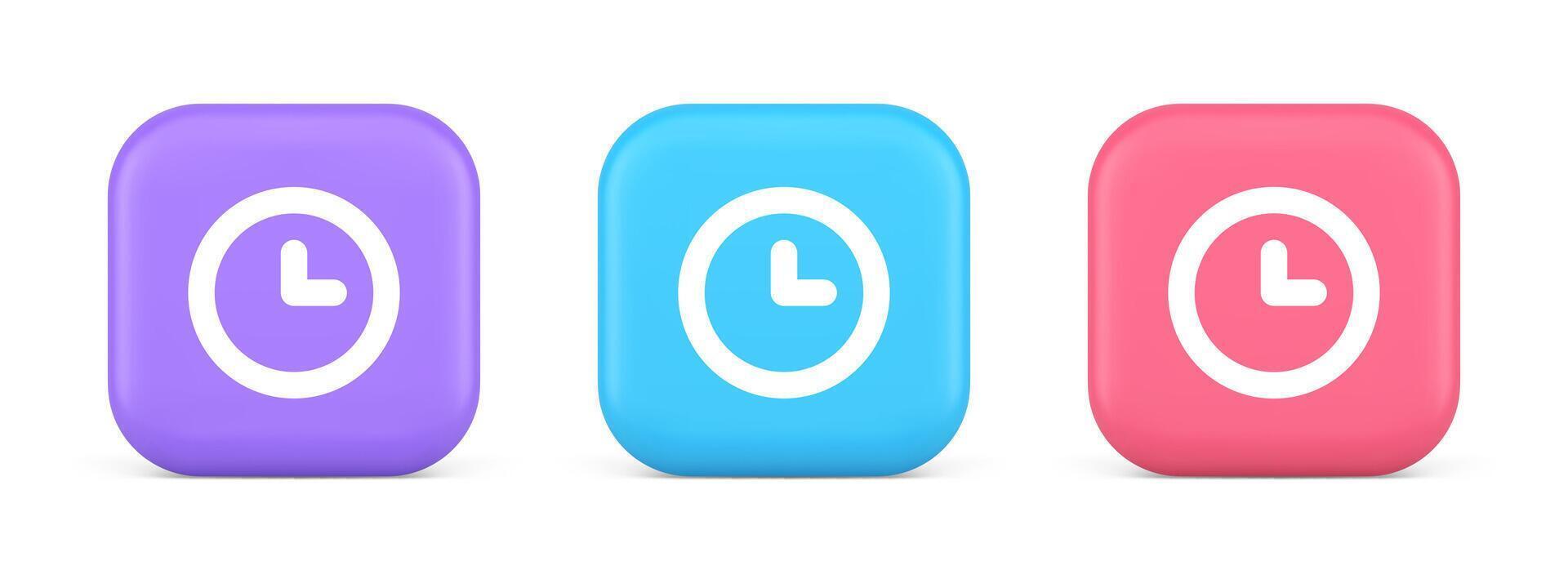Timer countdown deadline control button time management watch web app design 3d icon vector