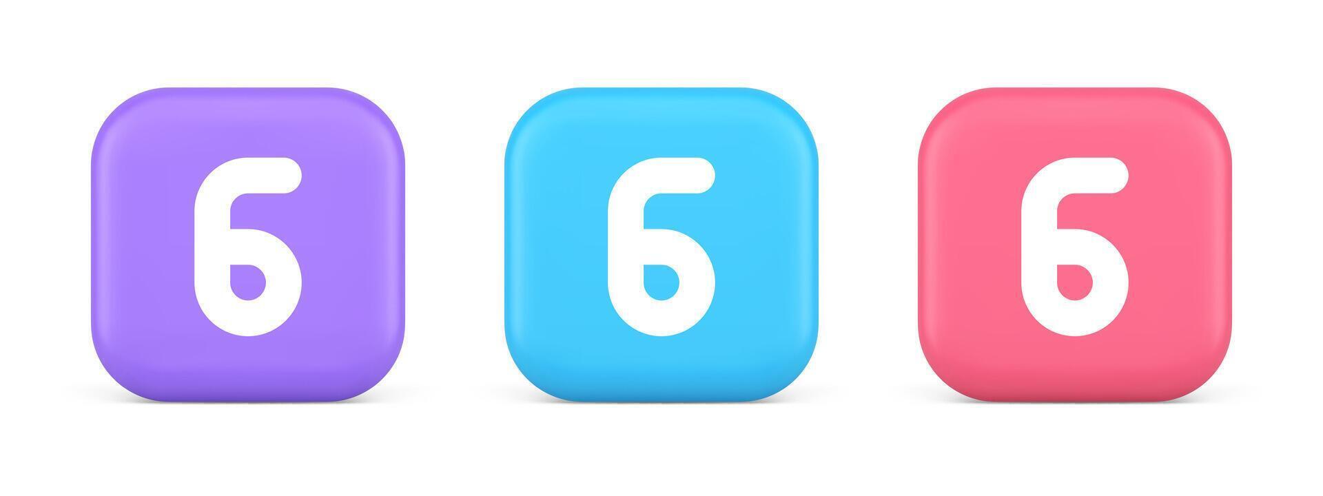 Six button number calculator finance counting user interface keyboard panel 3d icon vector