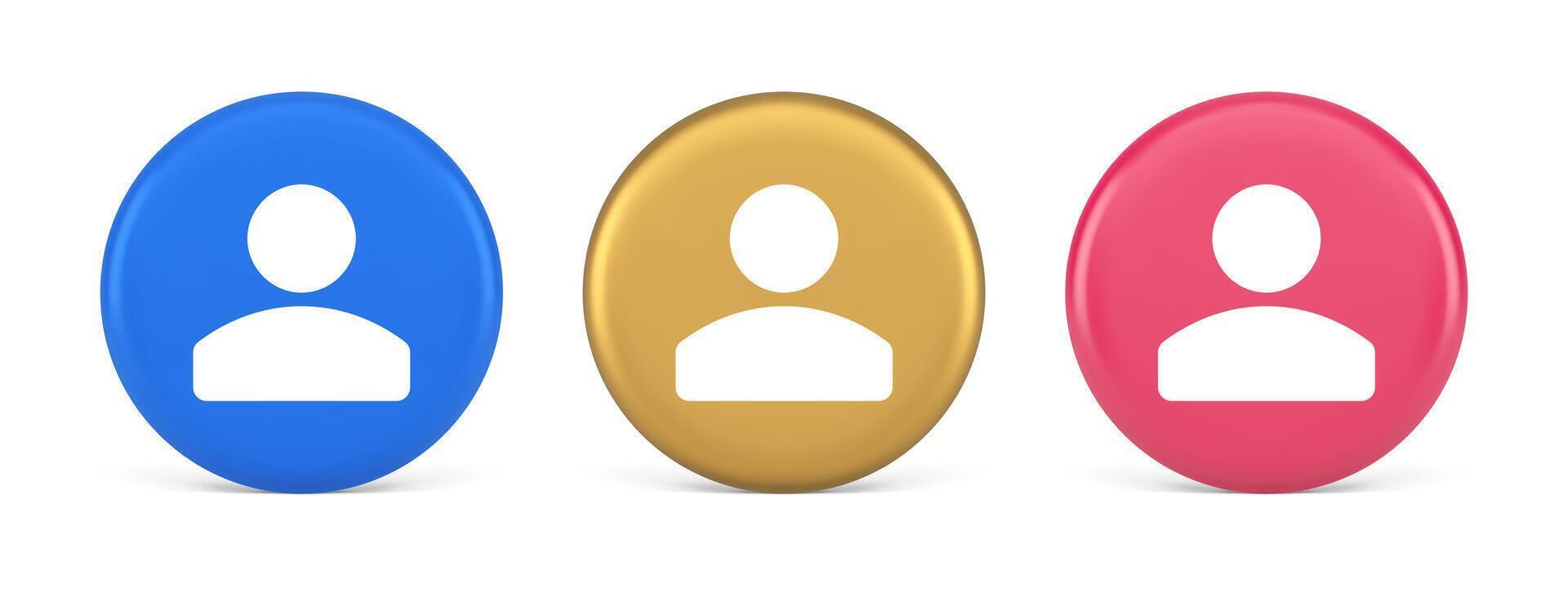 Contact staff call button corporate member communication chat internet service 3d circle icon vector