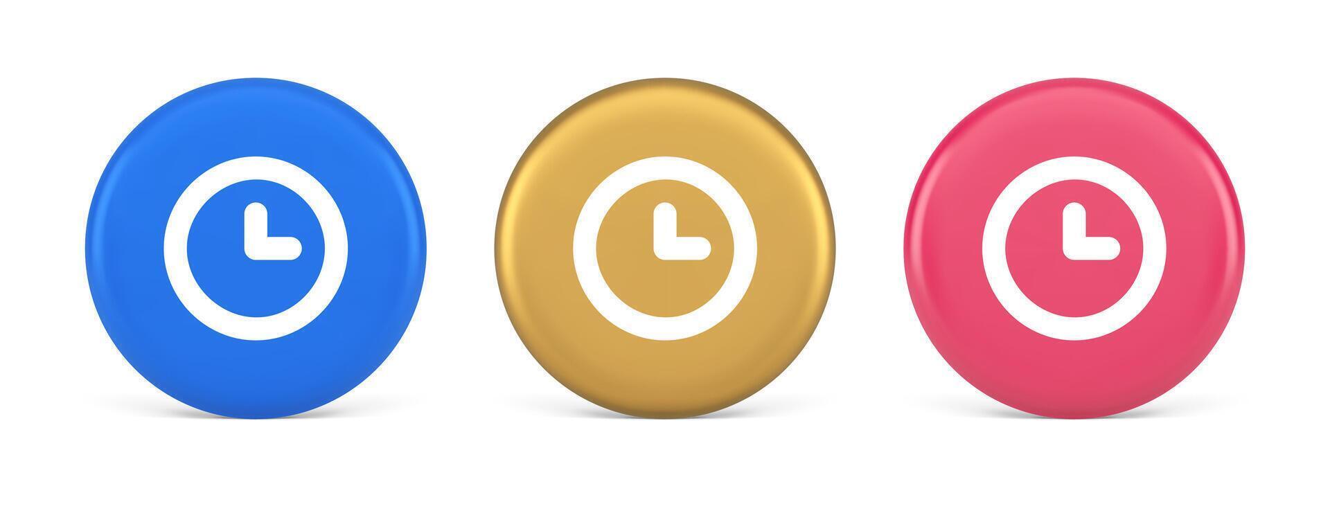 Timer countdown deadline control button time management watch web app design 3d circle icon vector