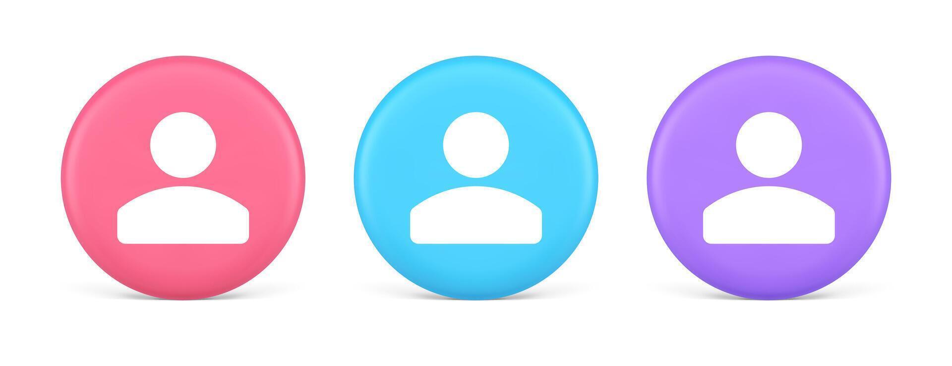 Contact staff call button corporate member communication chat internet service 3d circle icon vector