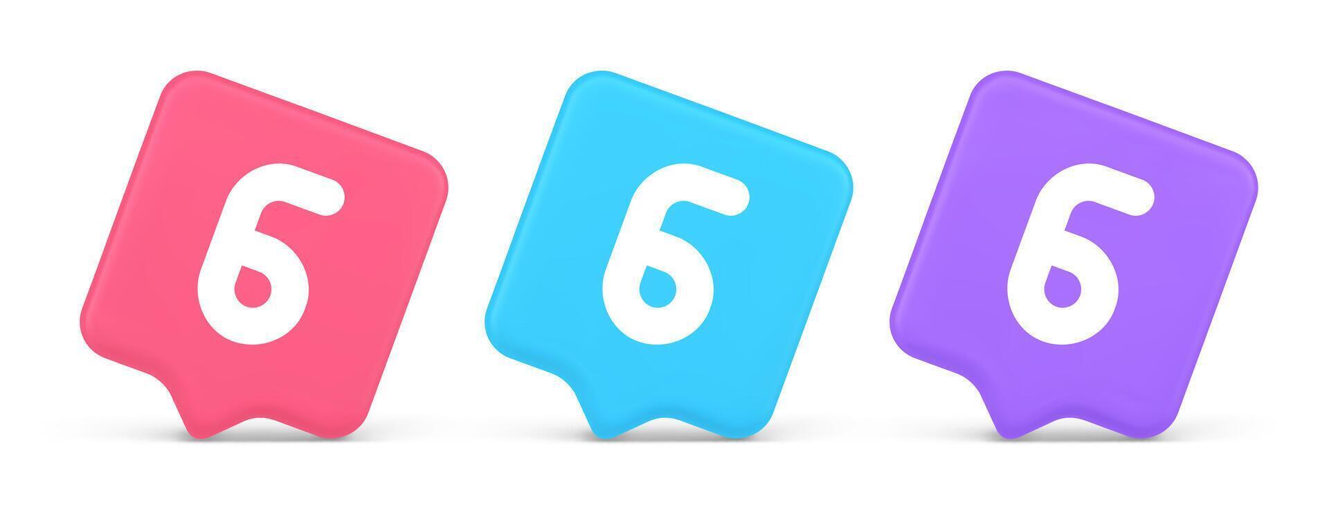 Six button number calculator finance counting user interface keyboard panel 3d speech bubble icon vector