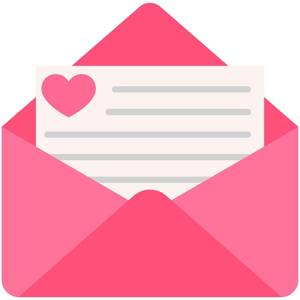 Pink mail envelope flat icon with love marker isolated on white background. vector