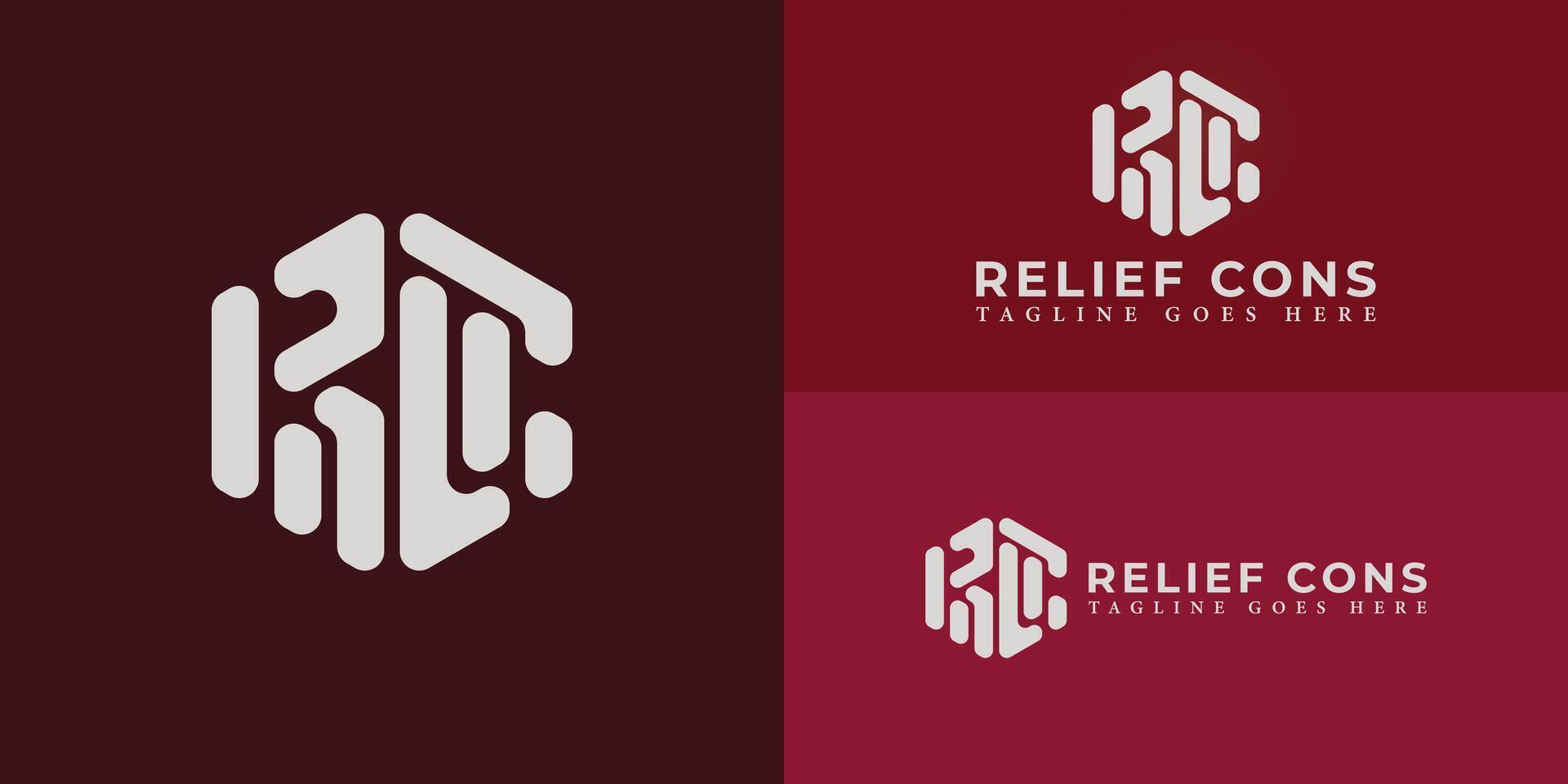 Abstract initial hexagon letters RE or ER logo in silver-white color isolated on multiple background colors. The logo is suitable for property and construction company logo design inspiration template vector
