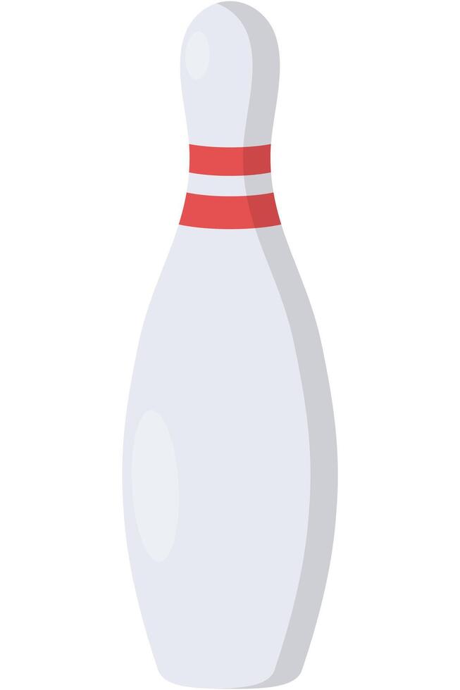Single bowling pin with red stripes illustration isolated on white background. vector