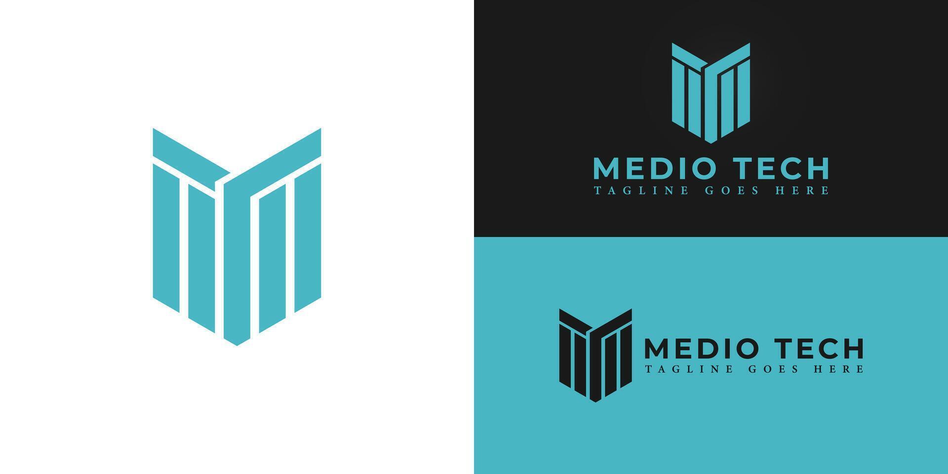 Abstract initial lines letters MT or TM logo in blue color isolated on multiple background colors. The logo is suitable for home furnishing business logo design inspiration templates. vector