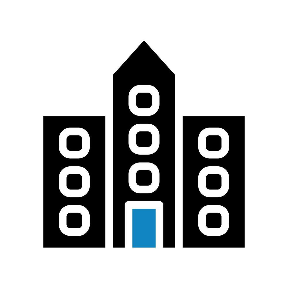 Building icon solid blue black illustration vector