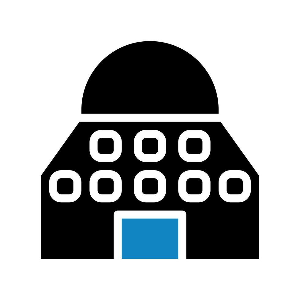 Building icon solid blue black illustration vector