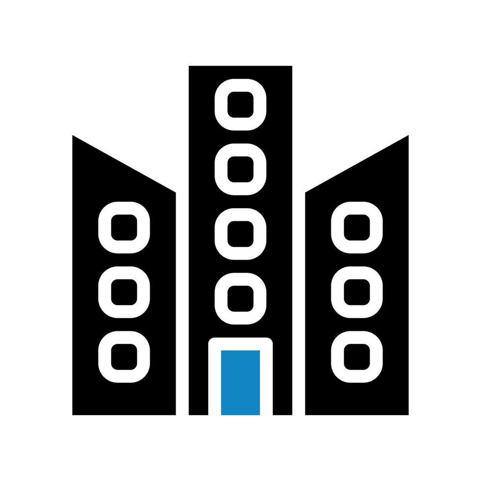 Building icon solid blue black illustration vector