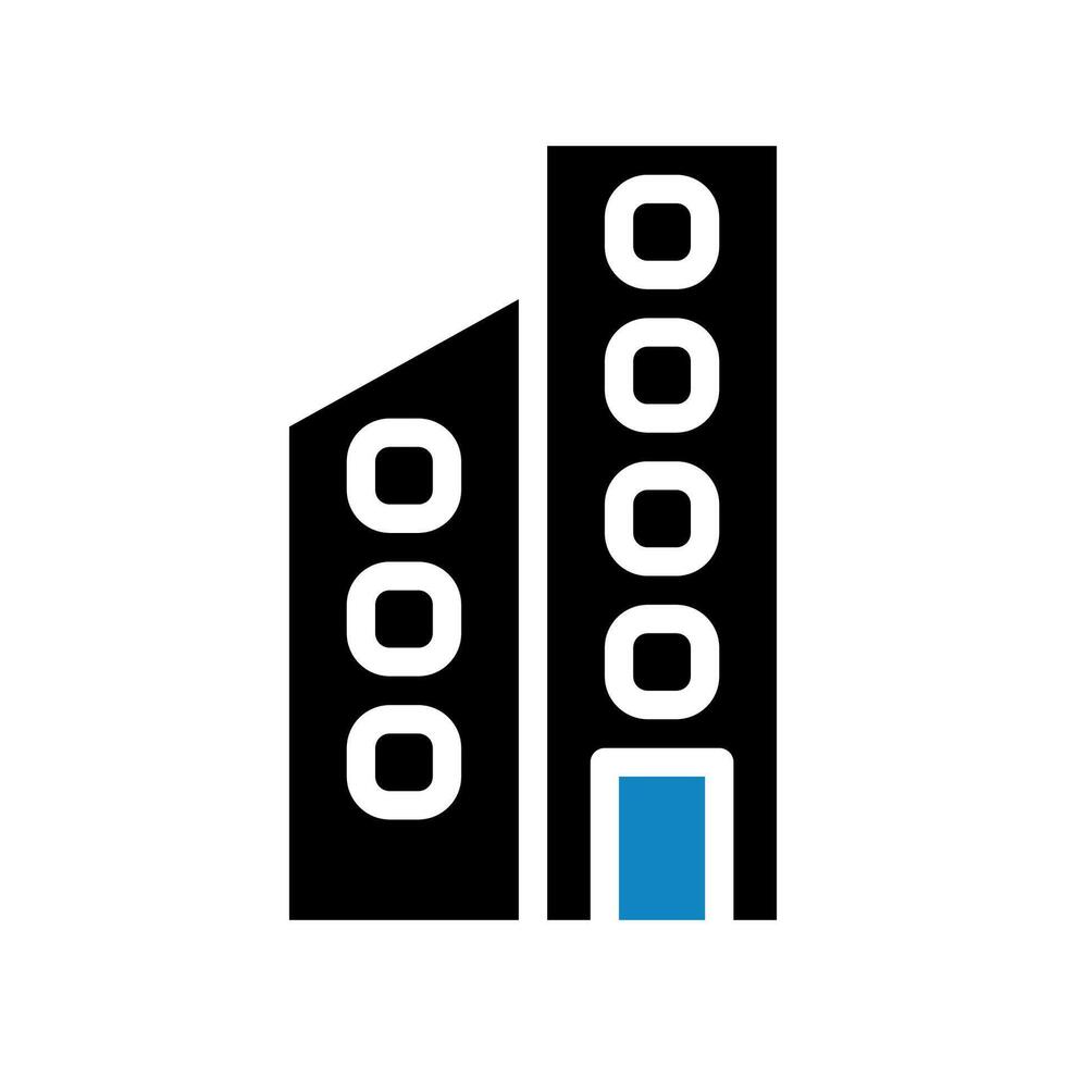 Building icon solid blue black illustration vector