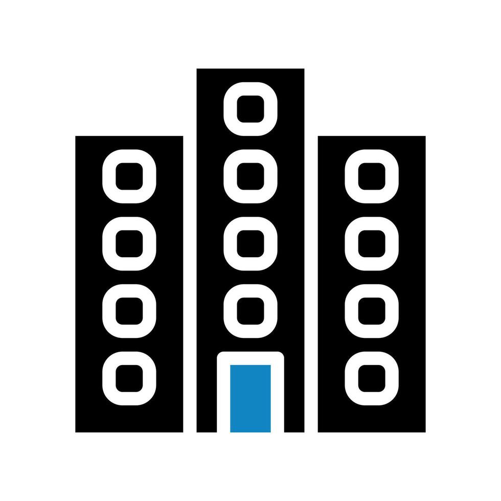Building icon solid blue black illustration vector