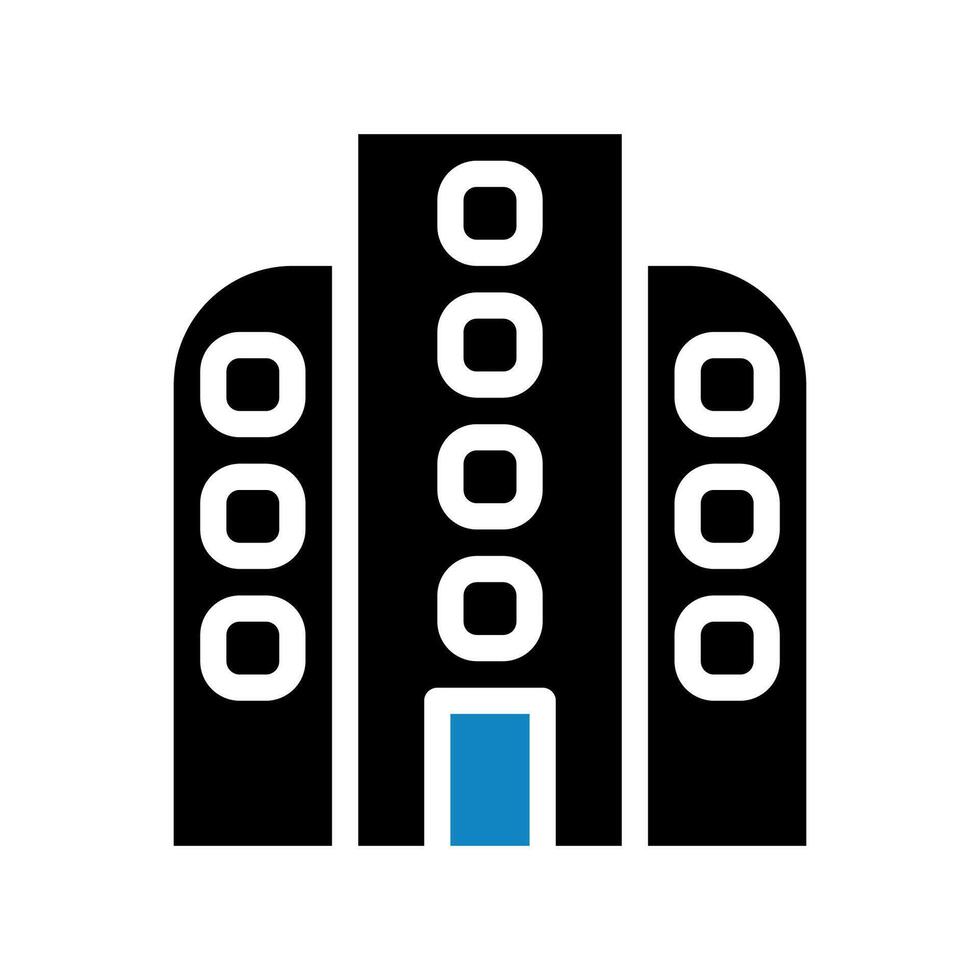 Building icon solid blue black illustration vector