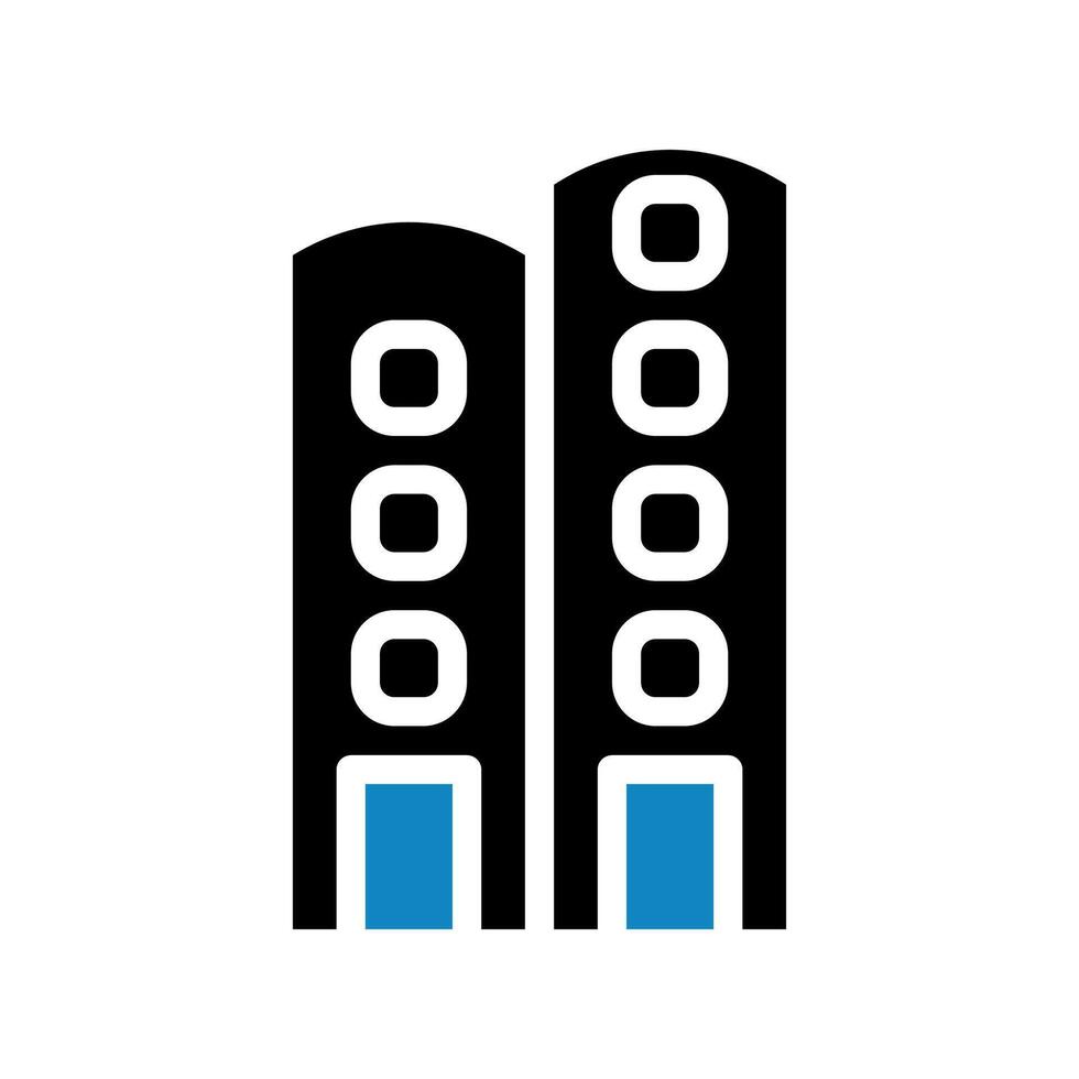 Building icon solid blue black illustration vector