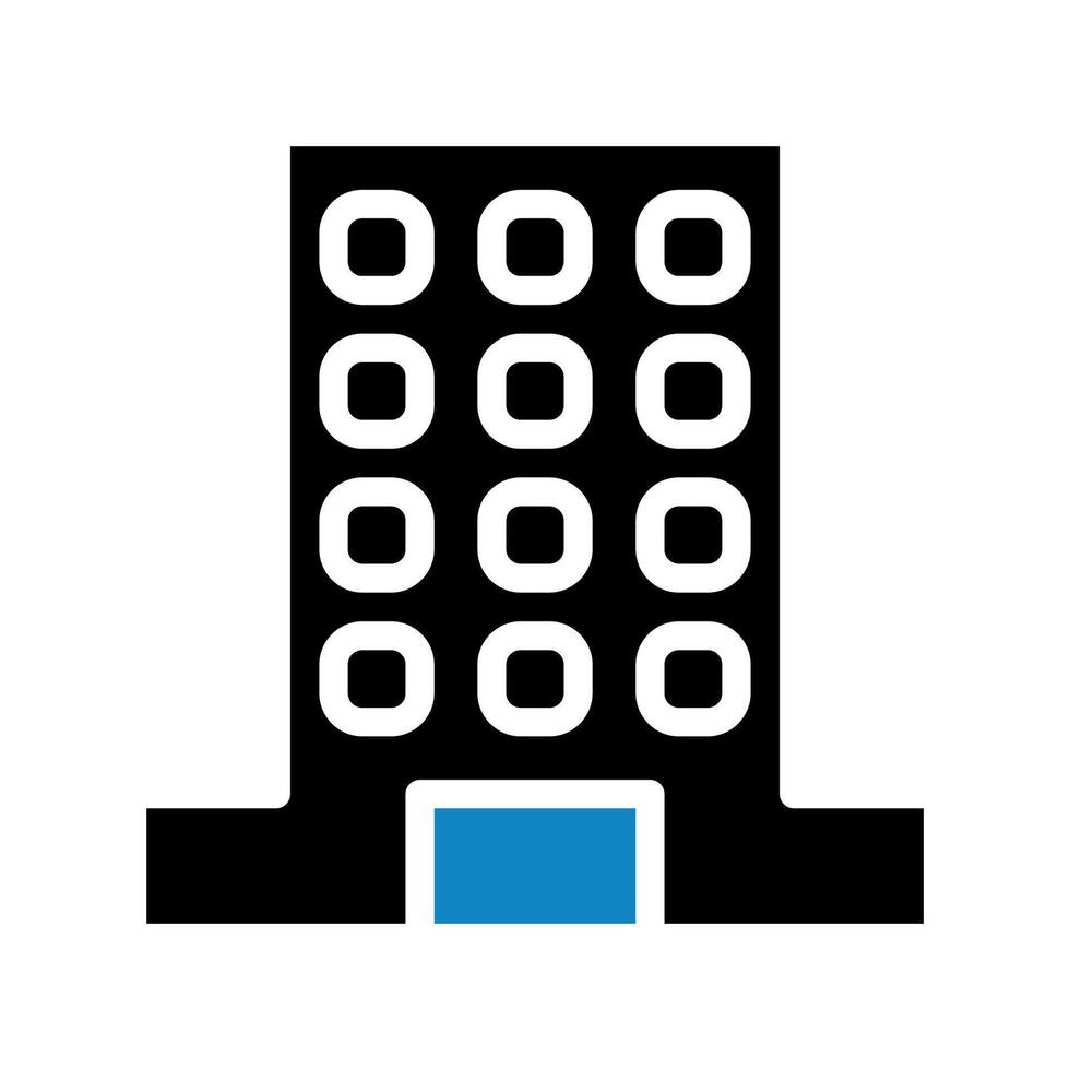 Building icon solid blue black illustration vector
