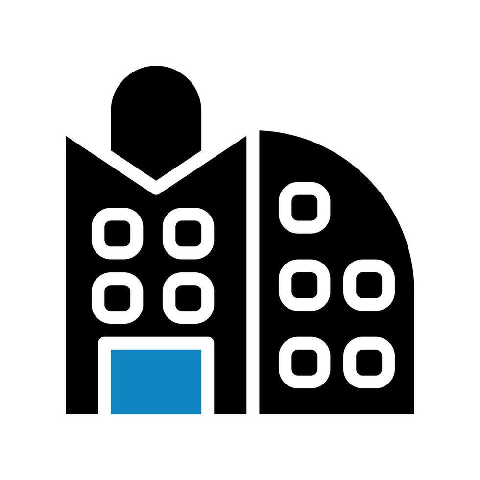 Building icon solid blue black illustration vector