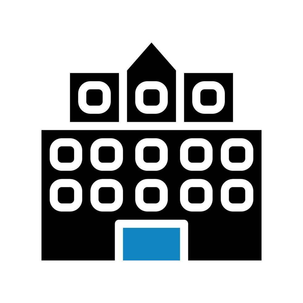 Building icon solid blue black illustration vector