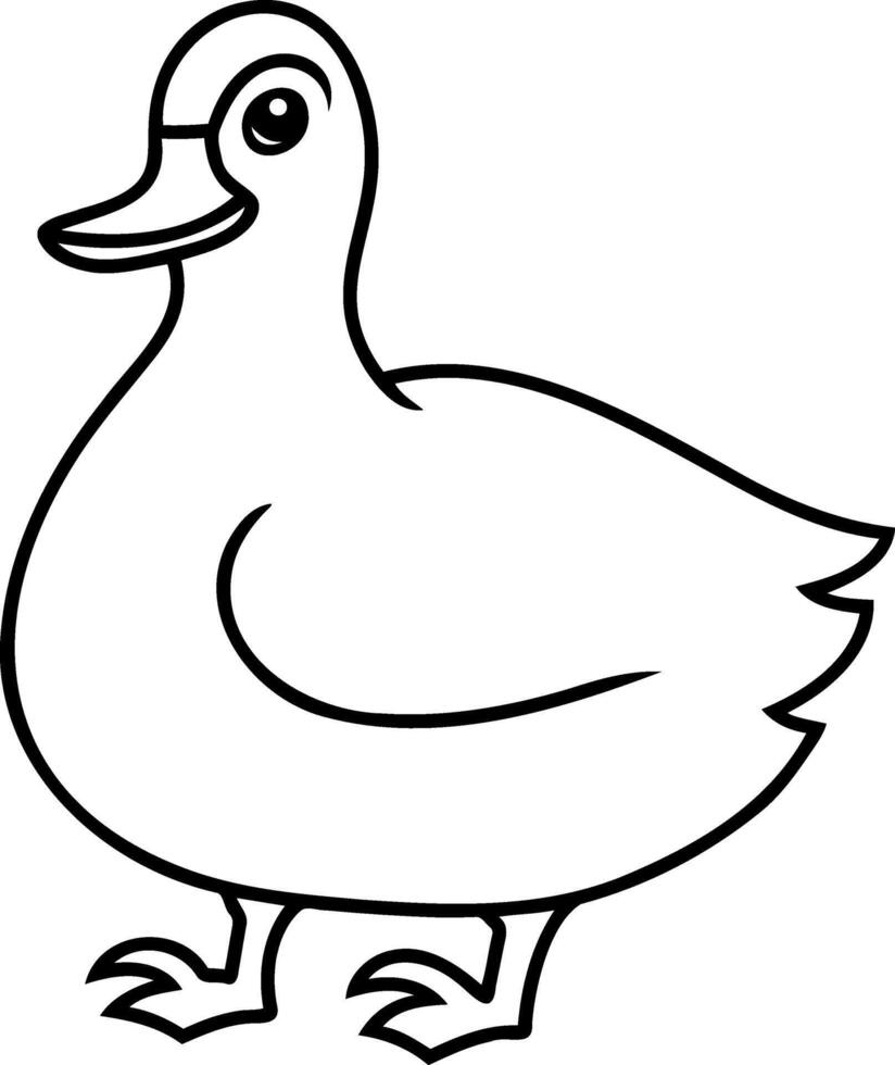 Doodle duck clip art Hand drawn animal bird icon vector