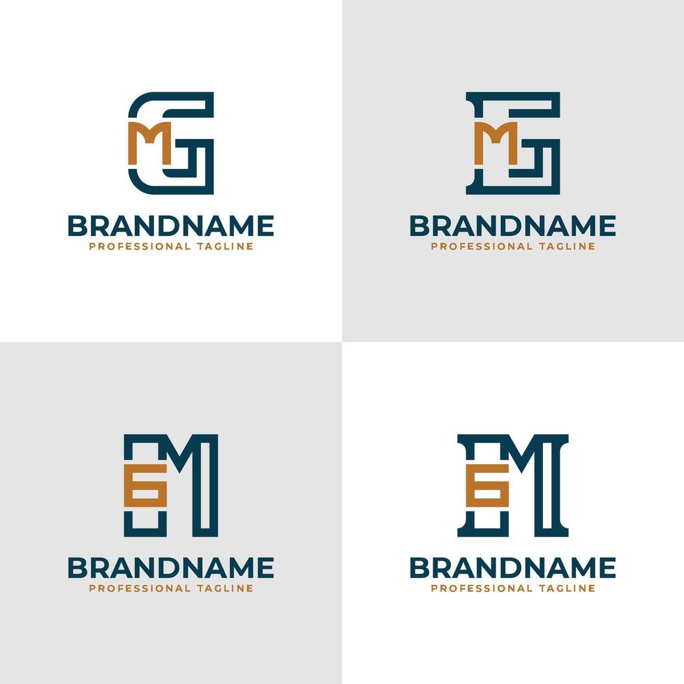 Elegant Letters GM and MG Monogram Logo, suitable for business with MG or GM initials vector