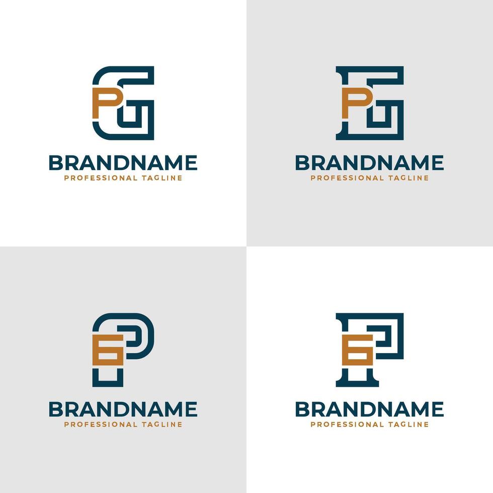 Elegant Letters GP and PG Monogram Logo, suitable for business with PG or GP initials vector