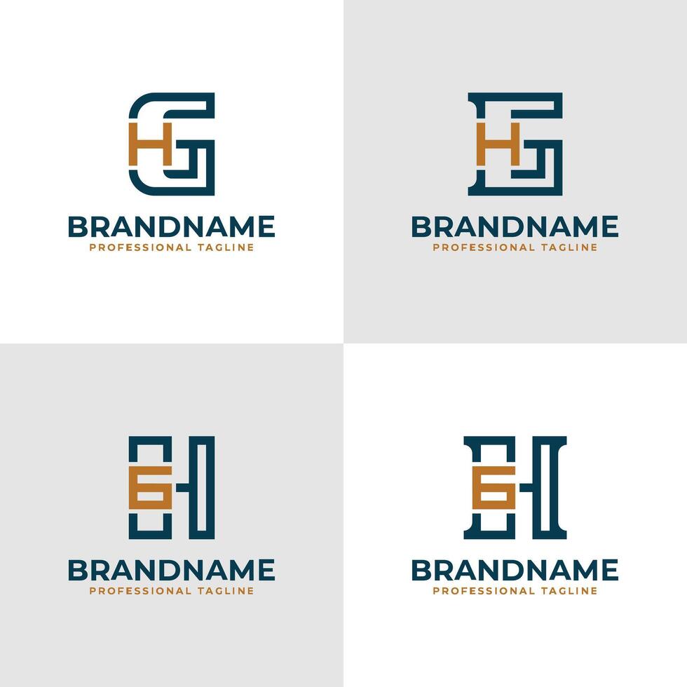 Elegant Letters GH and HG Monogram Logo, suitable for business with HG or GH initials vector