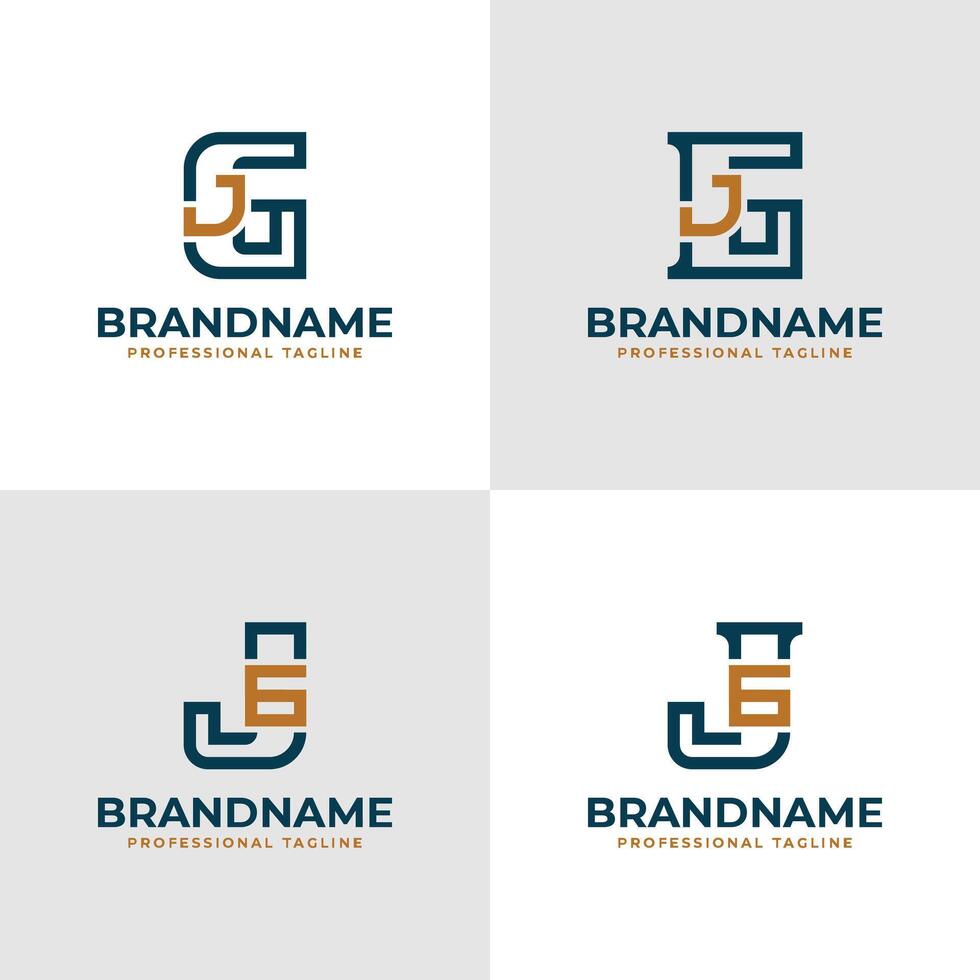 Elegant Letters GJ and JG Monogram Logo, suitable for business with JG or GJ initials vector
