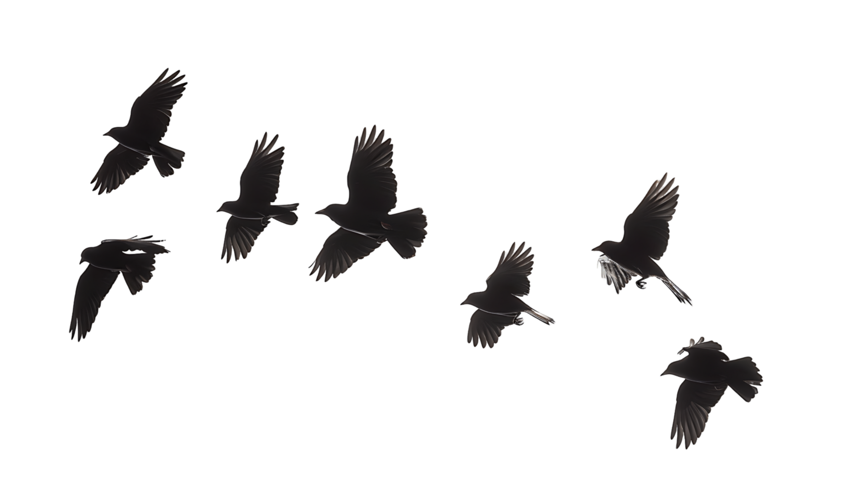 Isolated Birds Flock with Transparent Background png