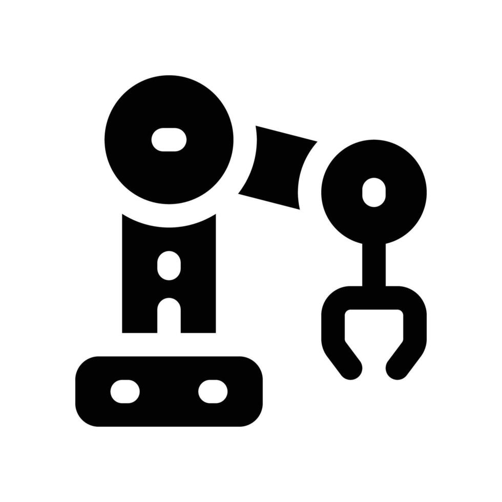 robotic arm icon. glyph icon for your website, mobile, presentation, and logo design. vector