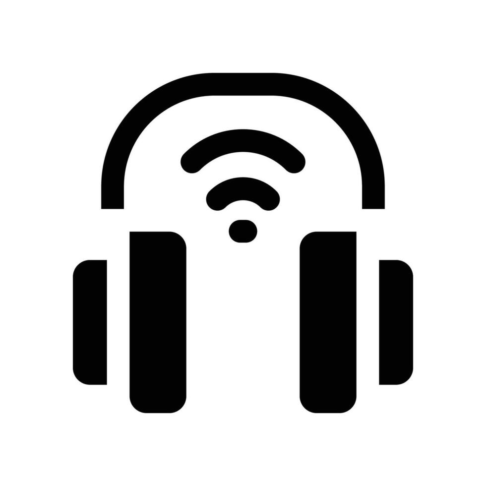 wireless headphone icon. glyph icon for your website, mobile, presentation, and logo design. vector